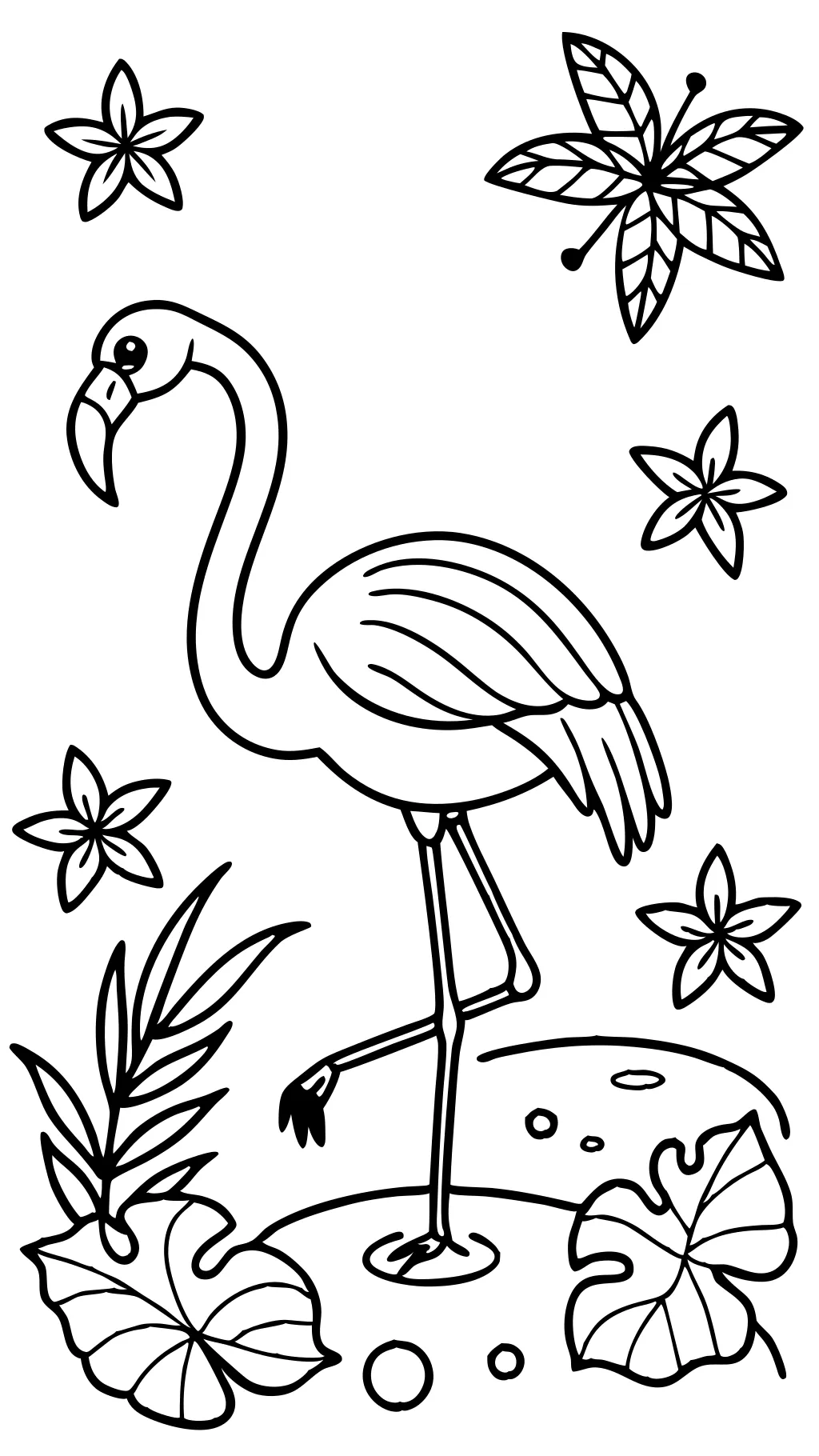 coloring page flamingo